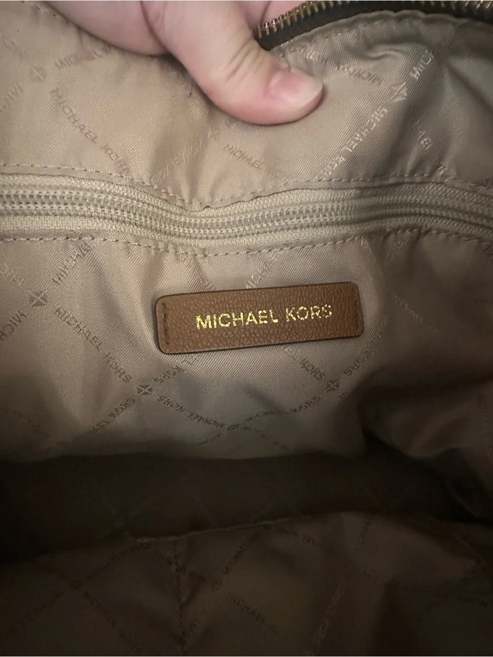 Michael Kors Charlotte Large Tote in Brown signature coated canvas